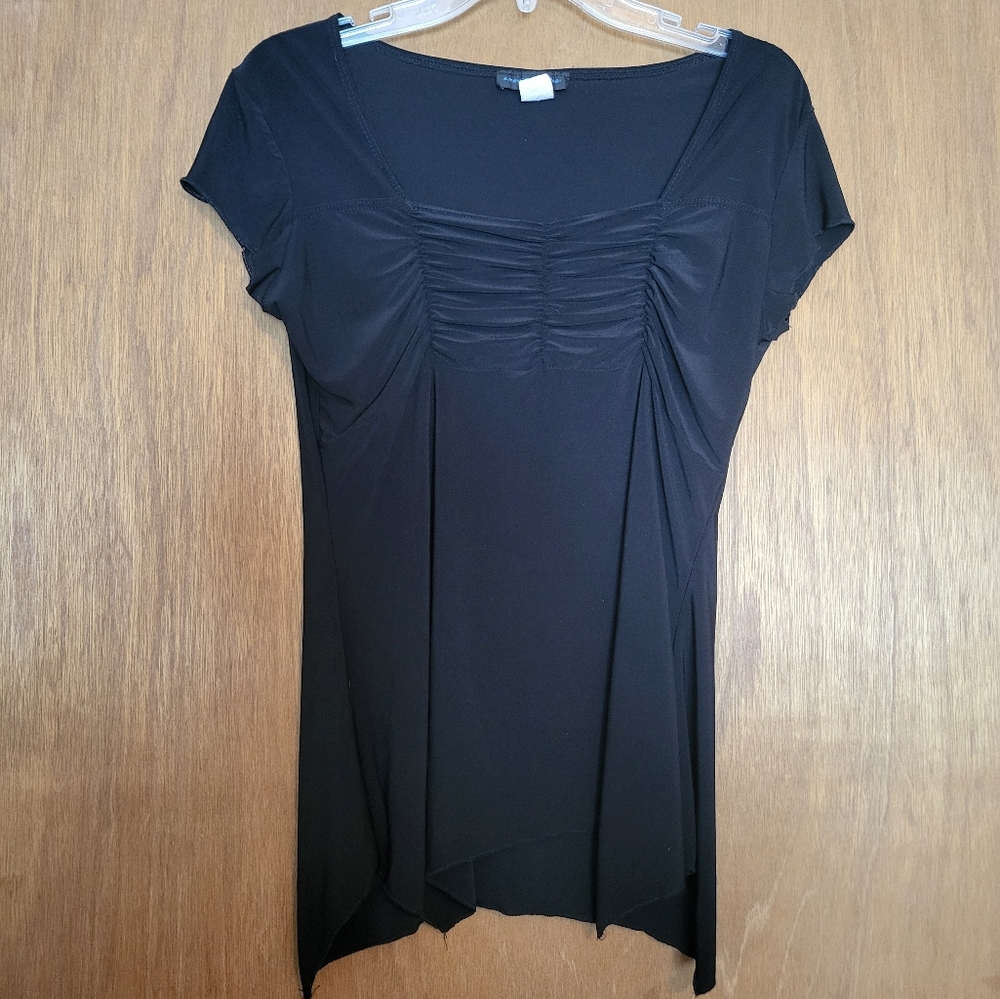 2 For $6: American City Wear Rouched front black blouse size XL